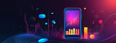 Visualização futurista de ações em dispositivos móveis