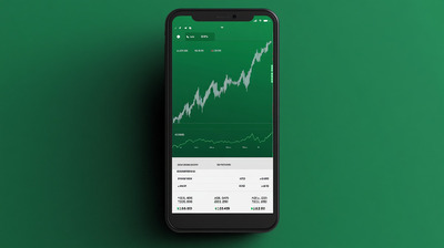 Smartphone con Gráfico de Crecimiento Verde