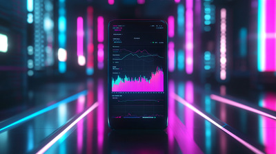 Opiniones 10 Aplicación de Mercado de Acciones Iluminada con Neón