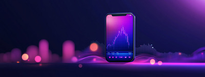 Smartphone with Vibrant Trading Graph