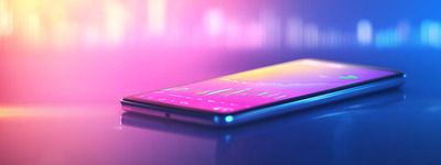 Neon Roze Voorraadgrafiek op Mobiel