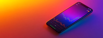 Business phone with gradient glow Teléfono comercial con brillo degradado