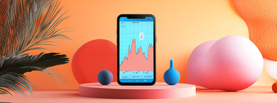 Aplicación móvil de trading colorida Aplicación móvil de trading colorida